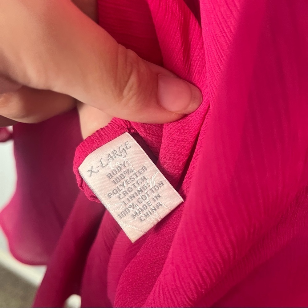 Y2K hot pink sheer two piece nightie set by Cabernet size x-large - Picture 5 of 8